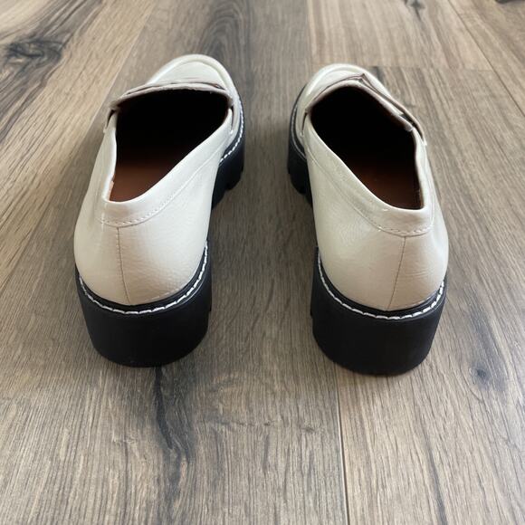 Franco Sarto Women Bazel Platform Lug Sole Loafer Cream Size 8.5 Chunky Slip On - Picture 6 of 9